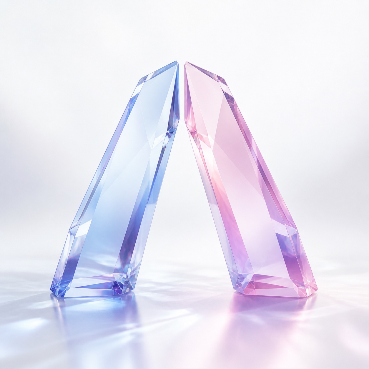 Blue and pink crystal forms